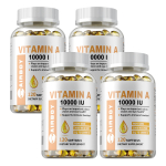 Vitamiin A 10000 R&Uuml; (3000 mcg RAE) 120 pehmet kapslit &mdash; N&auml;gemise tugi, Immuuns&uuml;steemi tugi, Igap&auml;evane heaolu 120*4