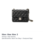 CHANEL Classic Flap CF Lamba Nahast Materjal Kuldse Ketiga Crossbody Kott, &Otilde;lakott Mini Naiste Must A35200-Y04059-94305 One Size 2 black
