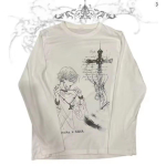 DRIPX Vintage Suured T-s&auml;rgid Tume Gooti L&otilde;dvad Pikkade Varrukatega T-s&auml;rgid Harajuku Streetwear Retro T-s&auml;rgid Hip Hop Y2K T-s&auml;rgi Topid XXL white