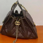 Ehtsa Nahast Hobo Kott Kaviari Tekstuuriga Matt Viimistlus Kett-Rihm Pingutusn&ouml;&ouml;r &Auml;mbri Kuju Naistele Igap&auml;evaseks Kasutamiseks 26cm Large Coffee Brown Double Circle Strap black