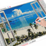 5D DIY t&auml;isruudu puur Teemantmaaling Scenery Mere Rannaaken V&auml;ljas 3D Mosaiik Diamant 20*30 cm