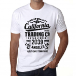 Meeste vintage t-s&auml;rk graafilise t-s&auml;rgiga California Trading 2039 valge XS valge