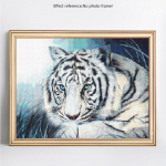 5D DIY Teemantmaaling Loom Tiiger T&auml;is &uuml;mmargune Rhinestone Pilt Tikandid Teemant 20X30