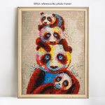 Teemantmaali loom armas panda kivimosaiigist teemanttikandid 20X30CM