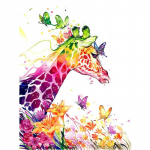 Teemantmaal Akvarell Kaelkirjak Teemant isetegemine Tikand K&auml;sit&ouml;&ouml; maalimine Loomade Teemantseinakunst 20X30CM