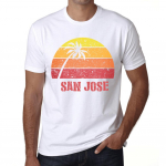 Meeste vintage T-s&auml;rk Graafiline T-s&auml;rk SAN Jose Sunset White XS valge