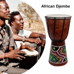 6-tolline Djembe trumm, k&auml;sitsi nikerdatud t&auml;ispuidust kitsenahast traditsiooniline Aafrika kingitus mitmev&auml;rviline