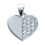 Les Tr&eacute;sors De Lily [D6754] &ndash; h&otilde;bedane ripats 'Love Cristal' H&otilde;bevalge (roodiumiga kaetud) &ndash; 14x12 mm valge