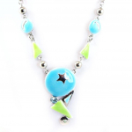 NOA [G0516] - Collier Cr&eacute;ateur 'Nuit Etoil&eacute;e' bleu vert sinine