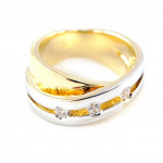 Bague Plaqu&eacute; Or 'C&acirc;lin' 2 tons 52 kuld