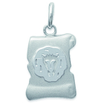 Les Tr&eacute;sors De Lily [I9063] - Pendentif Argent 'Lion' argent&eacute; - 13x15 mm h&otilde;be