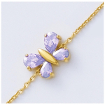 Les Tr&eacute;sors De Lily [K2578] - kullatud k&auml;ev&otilde;ru  Butterfly  lavendlikuldne - 12x10 mm lilla