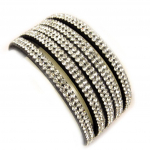 Les Tr&eacute;sors De Lily [L1355] &ndash; disainerk&auml;ev&otilde;ru 'Sissi' must valge (5 rida) must