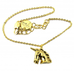 7bis [P8245] - Bracelet artisanal 'Licorne My Unicorn' dor&eacute; - 12x10 mm kuld