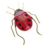 Les Tr&eacute;sors De Lily [Q5768] - Broche Cr&eacute;ateur 'Scarab&eacute;e' rouge dor&eacute; - 70x50 mm punane