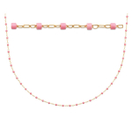 Les Tr&eacute;sors De Lily [R1091] - Roosa kullaga 'Boho' kullatud kaelakee - 45 cm - 1 mm Heleroosa