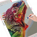 5D Teemanttikandid Ristpistes Chameleon Full Drill Painting Animal 20X30CM