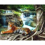 Teemanttikandid loom tiiger 5d teemantmaal, juga maastik Ristpistes mosaiikkaunistusega kingitus 50X70CM