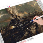 Teemantmaaling linn t&auml;isruudu puur n&auml;put&ouml;&ouml; 3D DIY teemanttikandid maastiku mosaiik rong kodukaunistus Full Round (20X30CM)