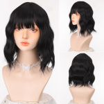 L&uuml;hikesed lainelised parukad naistele S&uuml;nteetilisest roosast juustest lillad parukad tukkidega kuumakindel Cosplay parukas