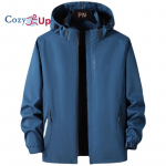 Cozy Up meeste kerge vihmajope, veekindel vihmamantel Tuulejope kapuutsiga aktiivne v&auml;lijakk matkamiseks M must