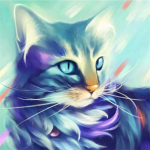 DIY Cat 5D Teemantmaal T&auml;is&uuml;mmargune puur Rhinestone Loomade Teemanttikandid Ristpistes Mosaiik Kodukaunistus Seinakunst Full Round 20x20CM