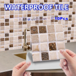 K&ouml;&ouml;k Backsplash plaadid Koorige ja kleepige 3D-seinakleebised Veekindel tapeet Isekleepuv seinakaunistus vannitoa jaoks Magamistoa Elutoa lett 10PCS