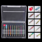 10 tk Teemantfrees manik&uuml;&uuml;ri komplekti k&uuml;&uuml;nepuuride jaoks Freesl&otilde;ikurid geellaki eemaldamiseks k&uuml;&uuml;nekunsti tarvikute jaoks