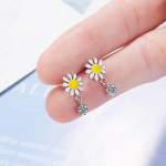 ANENJERY Sweet Flower Stud k&otilde;rvar&otilde;ngad naistele Epoxy Sun Flower tsirkoon k&otilde;rvar&otilde;ngad oorbellen S-E759 h&otilde;be
