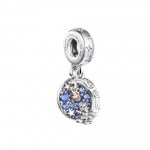 Sobib Euroopa k&auml;ev&otilde;rule 925 Sterling H&otilde;bedast J&otilde;uluvana Kuu peal Double Dangle Charms helmed ehete valmistamiseks 2022 Uus