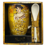 Les Tr&eacute;sors De Lily [R1993] &ndash; portselankruus + lusikas  Gustav Klimt  (Adele) - 10. 5x8 cm beež