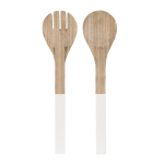 Les Tr&eacute;sors De Lily [R2876] - Bambusest salatiserverid 'Boho' valge beež - 30x7 cm valge