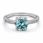 BagueRingeni luksuslik D v&auml;rvi 2CT moissanite s&otilde;rmus Pass Diamond Test abielus&otilde;rmus naistele 925 Sterling h&otilde;be ehtes&otilde;rmus 9 sinine
