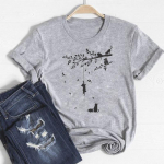 Kirjaga Lovely Tee Top Moodne T-s&auml;rk 90ndate Sweet Style Riietus Vabaaja l&uuml;hikeste varrukatega naiste printimine Naiste graafiline T-s&auml;rk S