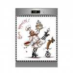 3D isekleepuvad n&otilde;udepesumasina kleebised multifilm Naljakas peakokk seinakleebis kohv vein toidutassid Kunst k&uuml;lmiku ukse kate K&ouml;&ouml;gi sisustus 45X82cm