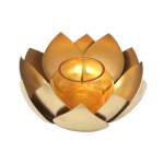 Oranž lootose kujuline teek&uuml;&uuml;nlaalus, Lotus Tea Light Holder Orange, Isha Life