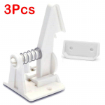 3 tk Kleepuv turvalukk sahtlikapi ukse jaoks n&auml;htamatu pandlaga kapi lukud turvalukk 3pc valge