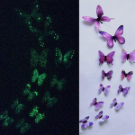 12tk Helendav Butterfly Design Decal Art seinakleebised Ruumi magnetiline kodukaunistus One Size kollane