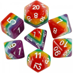 Rainbow t&auml;ringukomplekt 7 tk Dungeons Game lauam&auml;ngu TRPG jaoks mitmev&auml;rviline