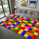 V&auml;rviline plokk-geomeetriline tr&uuml;kitud vaibavaip elutuppa magamistuppa suure pindalaga vaibad Tr&uuml;kitav p&otilde;randavaip salongimattide teipide jaoks 100cm x 150cm