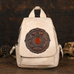 Johnature Vintage seljakott Mitmek&uuml;lgne Totem reljeefne nahast kott &uuml;hev&auml;rviline, suure mahutavusega reisiseljakotid beež