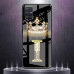 Klaasist telefoni&uuml;mbris Samsung Galaxy A52 A51 A71 A50 A21s A53 A32 A91 A12 A41 A31 A33 karastamine Funda Cover Crown t&auml;hestiku t&auml;ht for Samsung A70