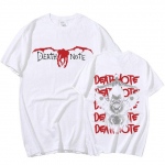 Jaapani anime Death Note T-s&auml;rk Yagami Light Misa Amane Manga Graafiline suvine T-s&auml;rk Meeste vabaaja puuvillased T-s&auml;rgid Suured T-s&auml;rgid Unisex t&auml;navar&otilde;ivad XXXL valge