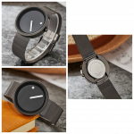 Unisex k&auml;ekell meestele, naistele, paar lihtsas stiilis loomingulise sihverplaadiga kvartsist k&auml;ekell, meeste naiste unikaalne osutiga randmekell