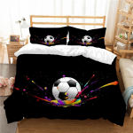 Jalgpalli tekikate voodipesukomplekt Queen King t&auml;issuuruses kahe &uuml;heinimesevoodi tekikate ja padjap&uuml;&uuml;r Kodumajapidamiste voodipesu UK Single 135x200cm