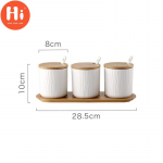 Tere Nordic Ceramic Spice Rack maitseainepurk k&ouml;&ouml;gisoola pipra s&auml;ilituspudel kaanega ja lusikakomplekt Creative Simple Maitseaine