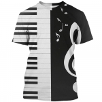 Piano Notes 3D Kiiresti kuivav Meeste T-s&auml;rk Suvine Mood vabaaja meeste l&uuml;hikeste varrukatega Unisex Naiste riided T-s&auml;rk top 6XL