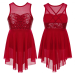 Lapsed, t&uuml;drukud, moodsad l&uuml;&uuml;rilised tantsukost&uuml;&uuml;mid, varrukateta litrid, seljaga risti-r&auml;sti ballett, ebaregulaarne trikookleit 15-16 Years