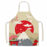 K&ouml;&ouml;gip&otilde;ll Jaapani Mount Fuji Print K&ouml;&ouml;kp&otilde;ll Kodukoristus Varrukateta linane p&otilde;ll Naised mehed k&uuml;psetavad toiduvalmistamise tarvikuid 47X38CM