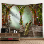 Ilus paabulinnust maastik seinavaip 3D mets juga maastik Seinale rippuv Kodu taust Riidekaunistus Aiaplakat &otilde;ue 95x73cm